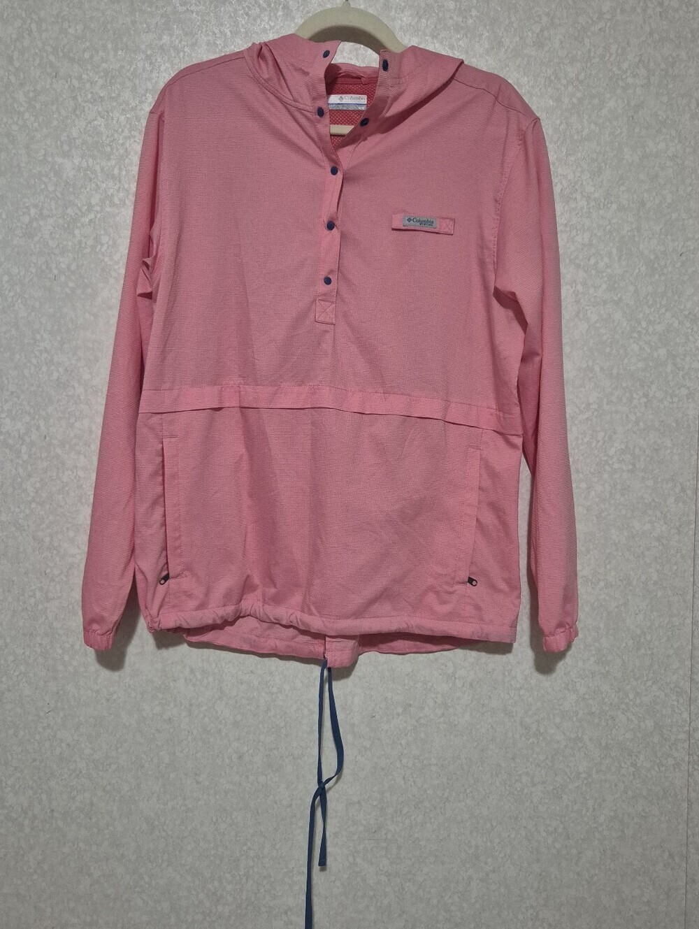 Columbia Pink Hooded Pullover PFG Anorak Windbreaker..Size:M